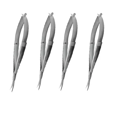 Forgesy (Pack of 4) Castroveijo Micro Curved Scissor Size 11cm , Noyes Spring Scissor