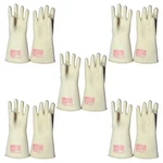 Vidyut Pack of 5, 11 KV Electrical Insulating Rubber Gloves, Natural Rubber, 14 Inch, High Voltage Protection