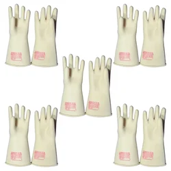 Vidyut Pack of 5, 33 KV Electrical Insulating Rubber Gloves, Natural Rubber, 15 Inch, High Voltage Protection