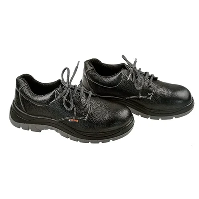 Leather Men Safety Shoes, Industrial with Steel Toe and Double Density PU Sole(Size-6)