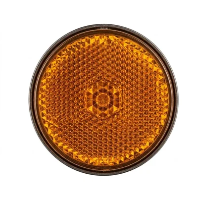 Premium Quality High-Visibility Orange Round Reflector for Nighttime Safety and Universal Vehicle Bumper Mounting (2 pc)
