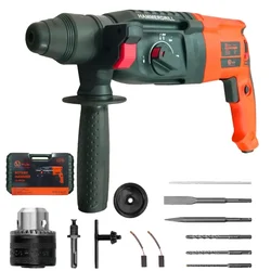 VOLTZ 26 mm 1300 Watt Rotary Hammer Drill with Forward/Reverse Function & Accessories, 950 RPM (VZ-RH26)