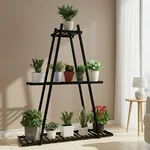 Heavy Duty 3-Tier Metal Pots Stand, Elegant & Decorative Floor-Mounted Plant Holder, Rust Free For Indoor & Outdoor