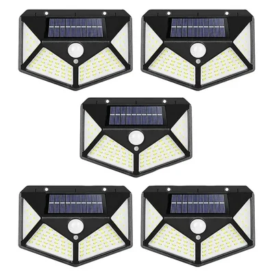 Gramstrong Waterproof LED Bright Outdoor Solar Lights with Motion Sensor Wireless Lights for Home (Pack of 5)