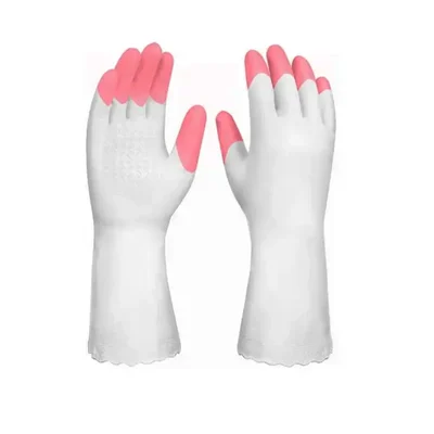 Wadfow WVG932L 30 cm Large Protective Work Hand Cover Washable PVC Safety Cleaning Gloves for Household(Pack-1 Pair)