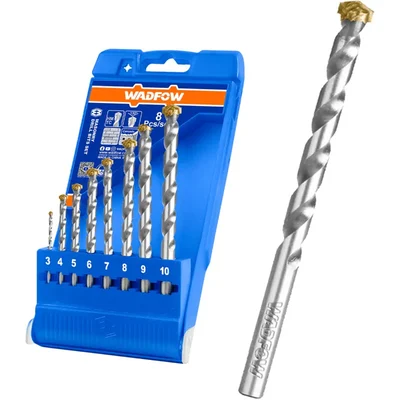 Wadfow 8 Pcs Masonry Drill Bit Set For Drilling Into Concrete, Brick, Masonry & Steel (WMJ6B08)