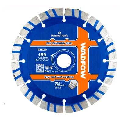 Wadfow 2 Pcs 159mm (6-1/4") Dry Diamond Disc Suitable For Dry & Wet Cutting Of Masonry Materials, Concrete, Tile, Stone & Brick (WDC1K07)
