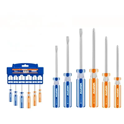 Wadfow 6 Pcs (Flat Head & Phillips) Round Shank Screwdriver Set (WSS3206)