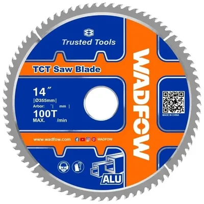 Wadfow 355mm (14") 100 Teeth TCT Saw Blade Suitable For Aluminum Cutting (WTC2K05)
