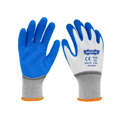 Wadfow WXG3802 Industrial High Grade Polyester Shell Latex Gloves, Size - XL(Pack-1 Pair)