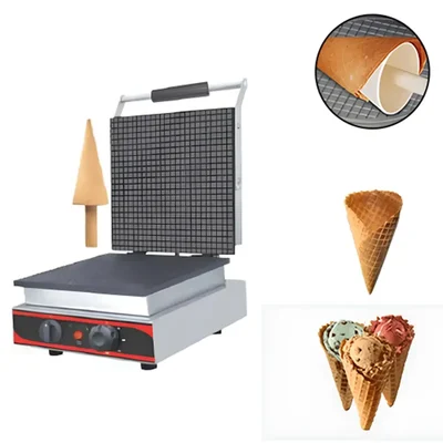 Akasa WCM 10 Waffle Cone Maker Machine with Free Wooden Cone Roller