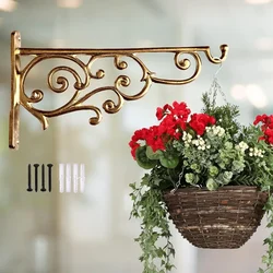 Ecofynd 13.5 inches Pack of 1 Metal Wall Hook Hanging Decorative Straight Plant Hanger for Pot, Planter, Lantern (Gold)