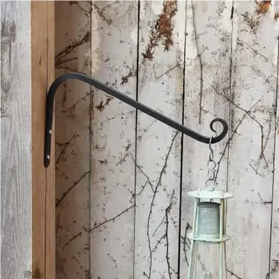 Ecofynd 12 inches Wall Hook Hanging Plant Bracket, Straight Plant Hanger for Bird Feeders, Planters, Lanterns (Set of 3)