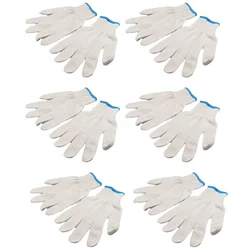 Super Safety Reusable Washable Cotton Knitted Safety Gloves, Free size(Pack-6)