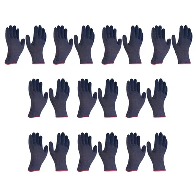 Reusable Washable Cotton Knitted Safety Gloves With Free size, Synthetic Material(Pack-10)