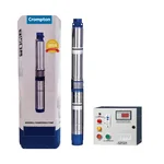 Crompton 1.5Hp 12 Stage(4") Water Filled Submersible Pump With CP, 242ft Head- 1 Year Warranty (4W12BF1.5E-40+ NDCP 1.5)