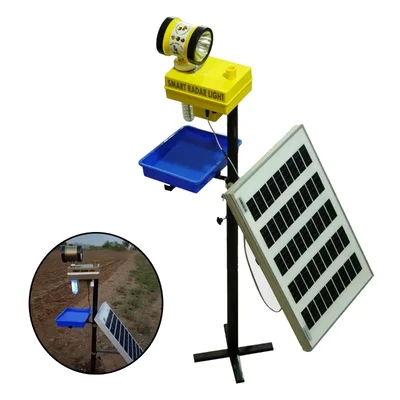 Solar Smart Radar 360 Degree Rotating Light Insect Trap with 15 Watt Solar Panel, 38 Watt Battery and Siren Warning