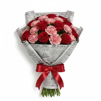 20 Sheet Waterproof White & Black Newspaper Flower Wrap Paper Bouquet Gift Decor 2 Pack