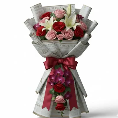 20 Sheet Waterproof White & Gold Newspaper Flower Wrap Paper Bouquet Gift Decor 2 Pack