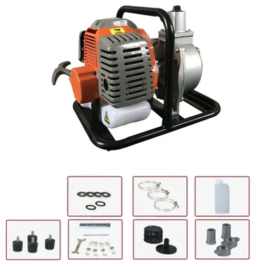 Heavy Duty 2-stroke 52-cc 1.5 inch Portable Petrol Water Pump with Accessories for Irrigation Purposes
