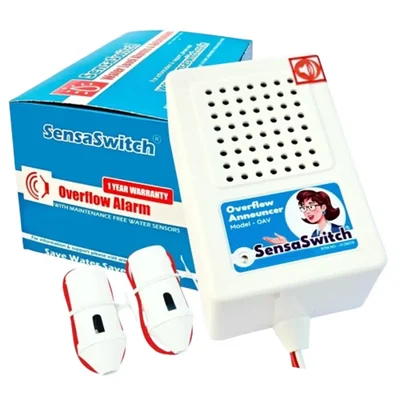 SensaSwitch Water Tank Overflow Announcer Alarm (Model - OAV) (Voice) with Water Sensors - 1 Year Warranty