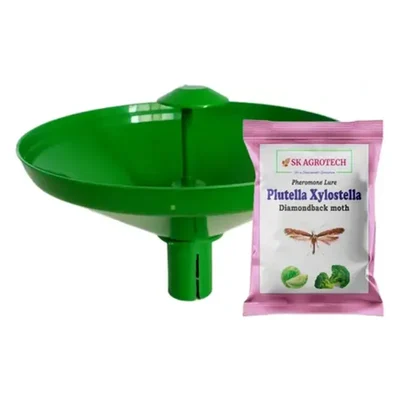 SK Agrotech Water Trap with Diamondback Moth Lure (Plutella xylostella)(Quantity-5 Traps and 5 Lures)