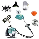 GRAMSTRONG 5 In 1 Multi Attachment 4 Stroke Backpack Brush Cutter With Round & Wave Tiller Combo