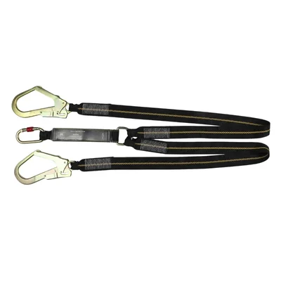 ISSAFE (ISF-163) Energy Absorbing Webbing Lanyard With Two Ropes & 2 Scaffolding Hooks