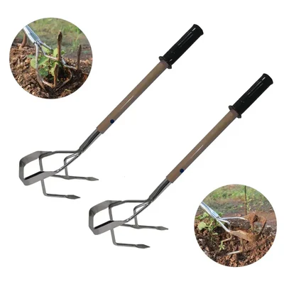 Redbuild 2 in 1 Hand Weeder with 1 Feet Handle | Rust Proof | Hand Weeder for Gardening (Pack Of 2)
