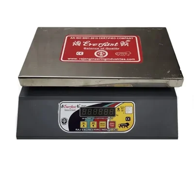 Everfast 100 Kg Capacity Digital Tabletop Weighing Scale with Stainless Steel Flat Pan and Overload Protection RET-100K