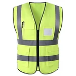 WeighTAJ Safety Jacket - 165 GSM, 2-inch Reflective Stripes at Front & Back, 4 Pockets