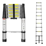 Welbuilt 10.5ft Stainless Steel EN131 Multipurpose One-Button Retraction Telescopic Ladder 