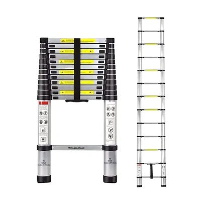 Welbuilt 3.8m Steel Telescopic Multipurpose Ladder for Home & Outdoor use