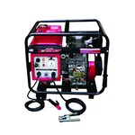 HPM 225 Amps Recoil and Self Start Diesel Run DC Welder Generator Machine with Battery