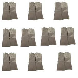 DSY Pack of 10 A-Grade Welding Gloves-All Leather | Grain leather at front. Cuff and Back Split leather