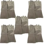 DSY Pack of 5 A-Grade Welding Gloves-All Leather | Grain leather at front. Cuff and Back Split leather