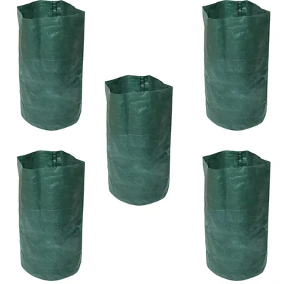 Pack of 5 Pcs of Wet Free Grow Bags, HDPE Fabric Material and UV Protected(Size-5L (6 inch x 12 inch))