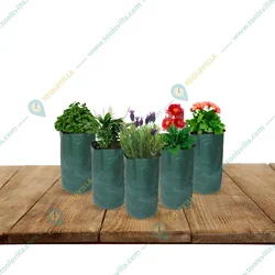 Pack of 5 Pcs of Wet Free Grow Bags, HDPE Fabric Material and UV Protected(Size-5L (6 inch x 12 inch))