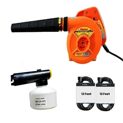 Elmico 2.2 m³/min Blower Cum Sanitizer Sprayer With 24 Feet Wire 335W, 12000 RPM And 6 Month Warranty (MSB-10+24ft ORANGE)