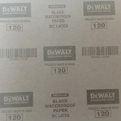 DeWalt Premium Grit 120 Black Waterproof Silicon Carbide Latex Sandpaper Sheets Wet and Dry DXCT461WP03IN (Pack of 500)