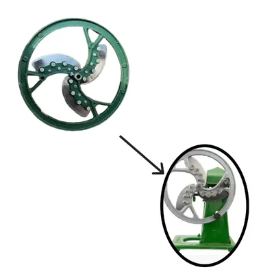 Wheel With Blades For Tabletop Manual SS Blades Chota Tokka Saag Cutter Machine