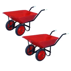Agrolift 220 Kg Load Capacity Double Wheelbarrow With Bearing, Solid Tyre (WB-SL-Light Model) (Set Of 2)