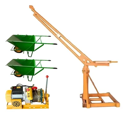 HT 500 kg Capacity 360° Mini Crane With Electric Clutch Winch,5 HP Motor, 50 Meter Rope & Two Wheel Trolley
