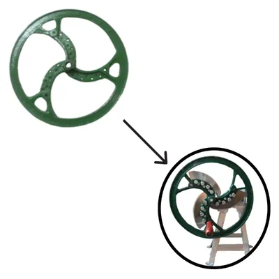 MS Wheel For 3 Stainless Steel Blades Standing Model Bhaji Saag Cutter Machine