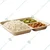 10000 Pcs, 9 Inch 3 Compartment White Bagasse Meal Tray For Food Packaging and Takeaway