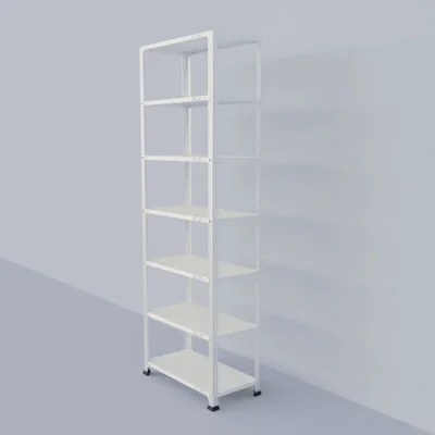 Alija 84 x 29 x 15 Inch 7 Shelves Multipurpose Storage Rack With Accessories ( Colour -Ivory)(Gauge-22 Gauge Shelves)