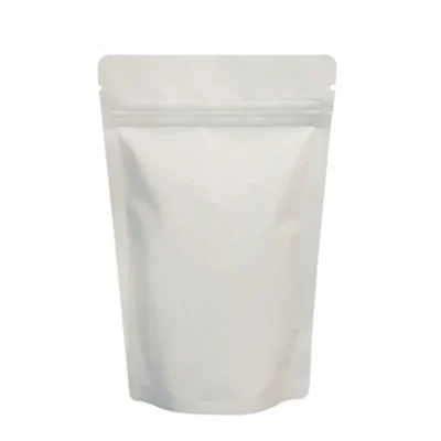 750 gm, 18x26 cm White Kraft Paper Pouch With Ziplock and Aluminum lining Inside (Pack-50 pcs)