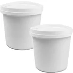 750ml x 1000pcs White Disposable Paper Tubs with Lid, 330 GSM for Picnic, Travel, Food Truck