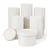 1000 Pcs, 900 ml White Disposable Paper Container with Lid for Salads, Soups, Desserts 