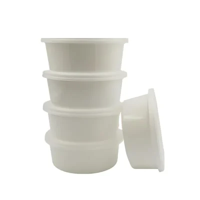 400ml Plastic Food Containers with Lids, Reusable Microwave & Freezer Safe White Round Box for Commercial Food Delivery(Pack-500 pcs)